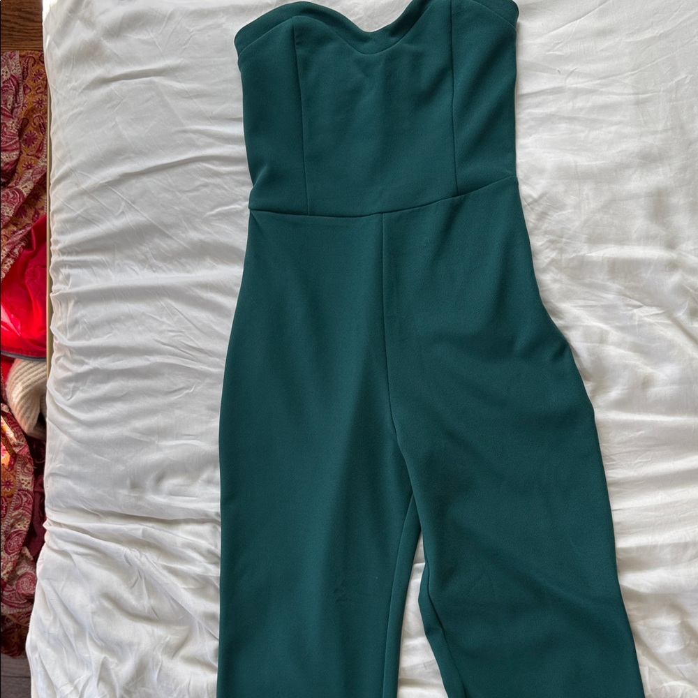 Abercrombie & Fitch Strapless Teal Jumpsuit